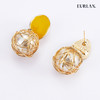 EURLAN.  D系列 幸运球耳环 黄色 商品缩略图1