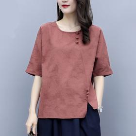 MQ-1816-X020夏季新品宽松棉麻短袖上衣YY