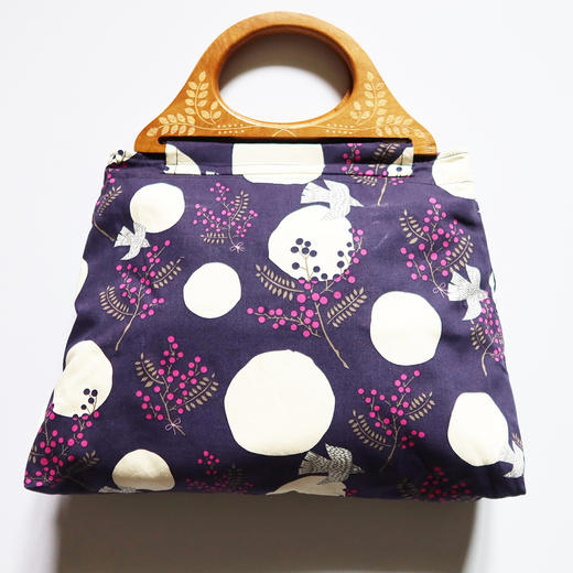 HUGOJIRO木柄手提包插画波点飞鸟 商品图2