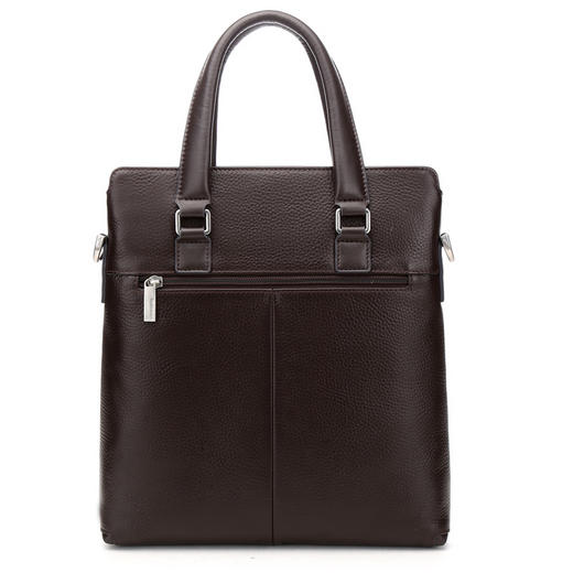 七匹狼男士皮包手提单肩包竖款手拿商务斜挎包真牛皮休闲文件包男包 1A4964112-02咖啡色竖款 商品图2