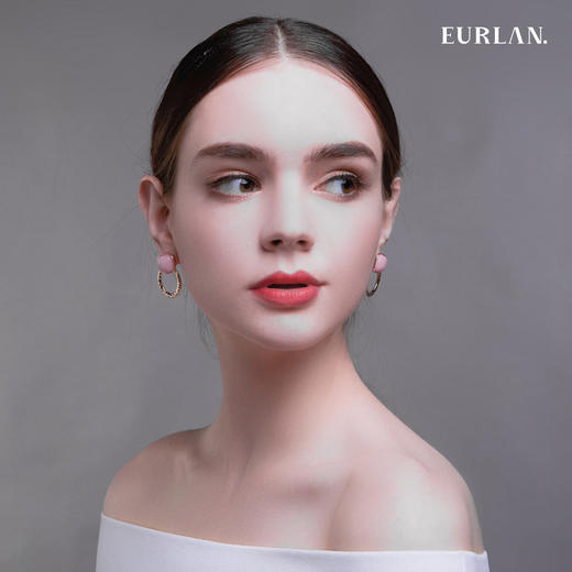EURLAN.  C色彩系列 耳环 椭圆粉 商品图3