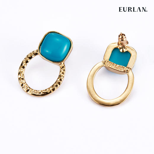 EURLAN.  C色彩系列 耳环 椭圆蓝 商品图1