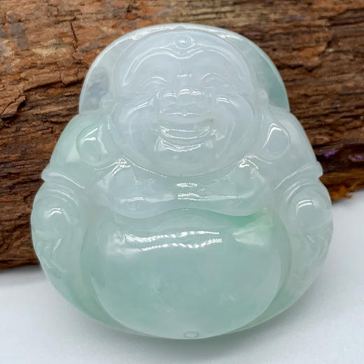 派瑞翡翠 翡翠佛 糯种 淡绿色 商品图0