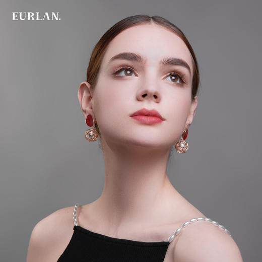 EURLAN.  D系列 幸运球耳环 红色 商品图2