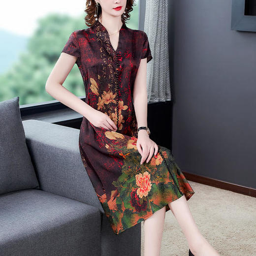 AHM-kml6626夏季新款复古高档印花连衣裙 商品图2