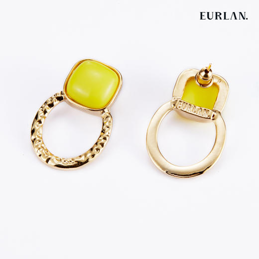 EURLAN.  C色彩系列 耳环 椭圆黄 商品图1
