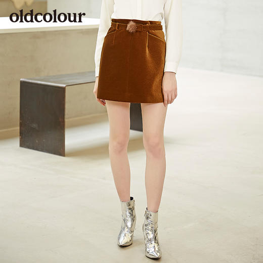 oldcolour秋季绒面短款半身裙L34061413 商品图1