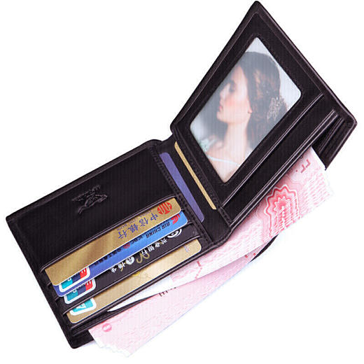 七匹狼 男士短款钱包 商务系列男士横款时尚钱夹男式卡包两折皮夹 3A0854141-02 咖色 商品图2