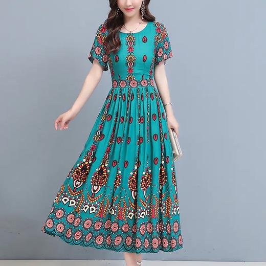 AHM gwe780绵绸连衣裙修身时尚气质名媛大摆裙 商品图0