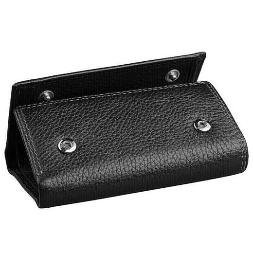 七匹狼 钥匙包男士多功能牛皮时尚银行卡包 带钞位钥匙扣皮夹钱包 3A1310374-01黑色 商品图3