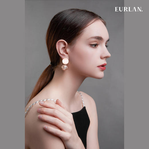 EURLAN.  D系列 幸运球耳环 金色 商品图3