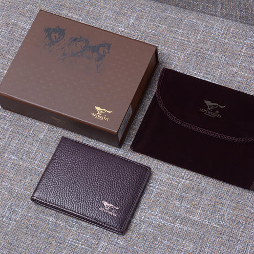 七匹狼 男士驾驶证包 男女多功能多卡位驾驶牛皮套 大容量驾驶本证件包 3A3074081-02咖色 商品图3