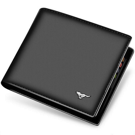 七匹狼 男士钱包短款 商务休闲男式两折牛皮皮夹 横款卡包 黑色/咖色 商品图0