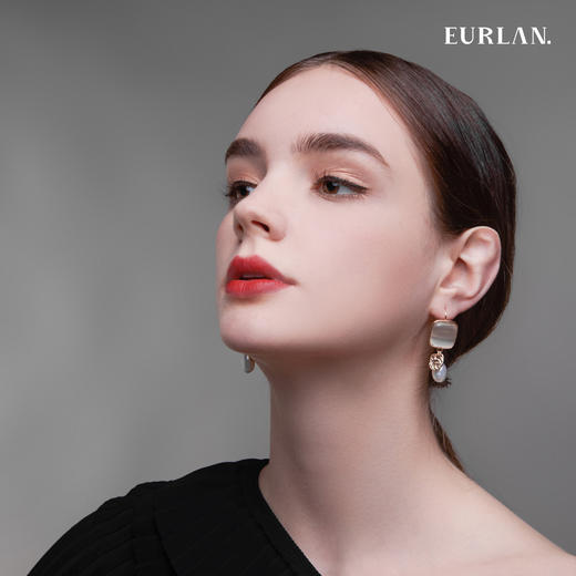 EURLAN.  A系列 珍珠猫眼石耳环 商品图2