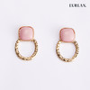 EURLAN.  C色彩系列 耳环 椭圆粉 商品缩略图0