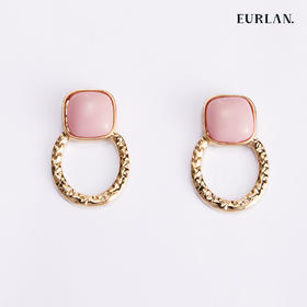 EURLAN.  C色彩系列 耳环 椭圆粉