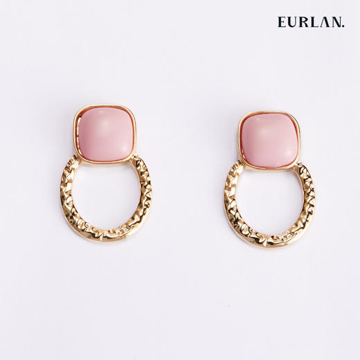 EURLAN.  C色彩系列 耳环 椭圆粉 商品图0
