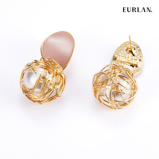 EURLAN.  D系列 幸运球耳环 粉色 商品图1