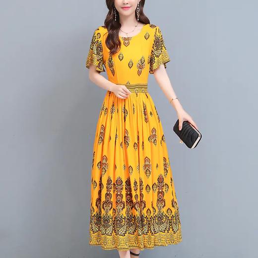 AHM gwe780绵绸连衣裙修身时尚气质名媛大摆裙 商品图2