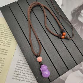 紫云母小猪项链(带绳)