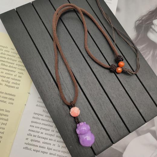 紫云母小猪项链(带绳) 商品图0