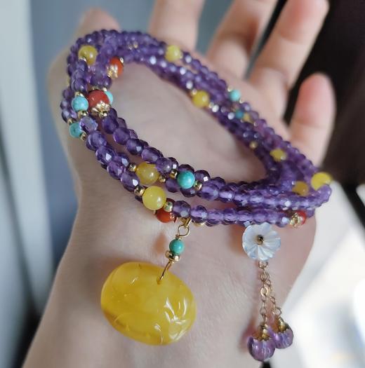 蜜蜡紫水晶手串 商品图1