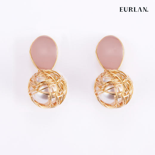 EURLAN.  D系列 幸运球耳环 粉色 商品图0