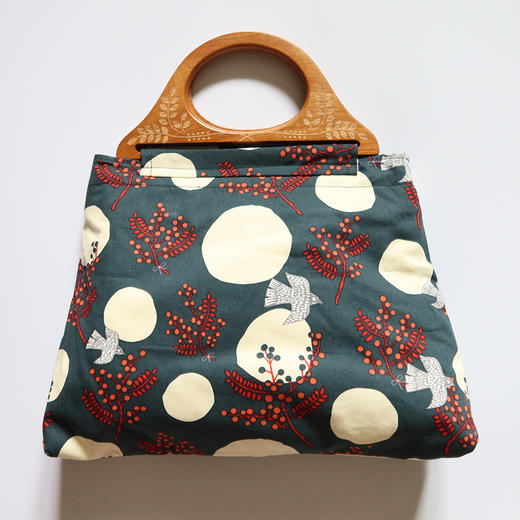 HUGOJIRO木柄手提包插画波点飞鸟 商品图4