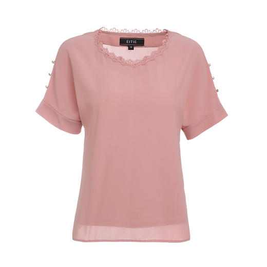 EITIE爱特爱夏季新款时尚通勤百搭轻薄舒适显瘦基础T恤上衣女B2013420 商品图4