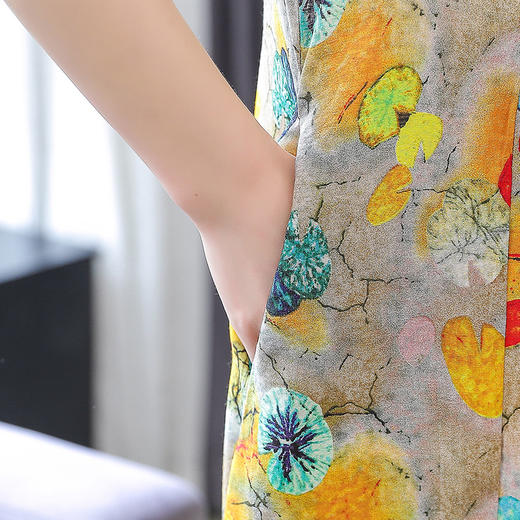 MQ-1392-911夏装新款洋气短袖气质过膝连衣裙YY 商品图3