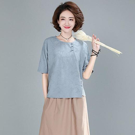 MQ-1816-X020夏季新品宽松棉麻短袖上衣YY 商品图2