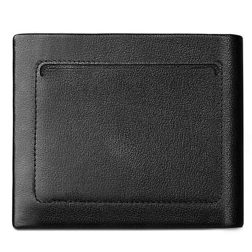 七匹狼 男士钱包短款多卡位皮夹头层牛皮钱夹商务男包 3A1754093-01黑色横款 商品图3