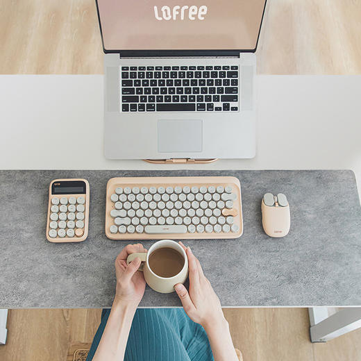 【为都市OL打造】Lofree洛斐奶茶系列|键盘鼠标计算器|多系统兼容|清脆青轴 商品图2