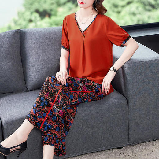 AHM-qwfs9051夏新款时尚气质休闲阔腿裤两件套 商品图3