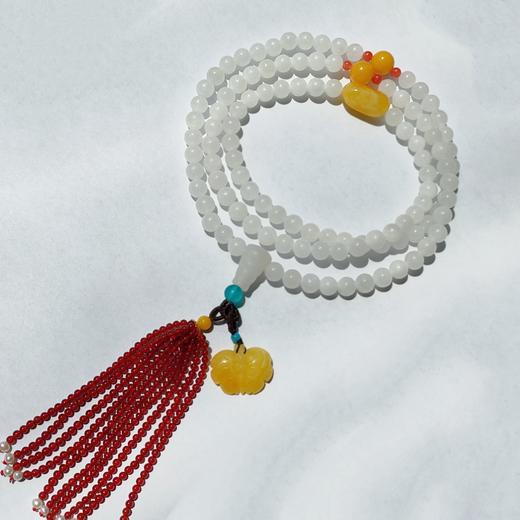 白玉蜜蜡蝴蝶项链 商品图1