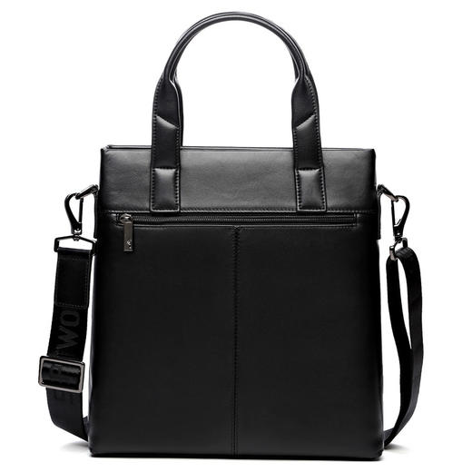 七匹狼 单肩包手提包男包商务斜挎包头层牛皮皮包 日版版时尚百搭公文包竖款背包男 1A3164012-01黑色 商品图1