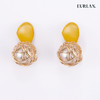 EURLAN.  D系列 幸运球耳环 黄色 商品缩略图0