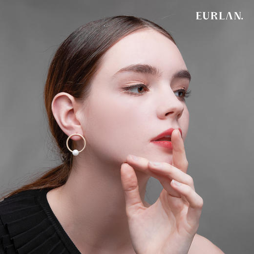 EURLAN.  A系列 珍珠气质耳圈 商品图2
