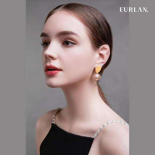 EURLAN.  D系列 幸运球耳环 黄色 商品图2