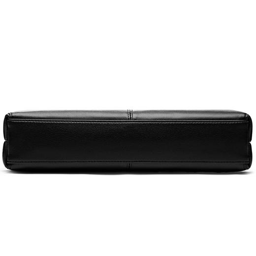 七匹狼 单肩包手提包男包商务斜挎包头层牛皮皮包 日版版时尚百搭公文包竖款背包男 1A3164012-01黑色 商品图3