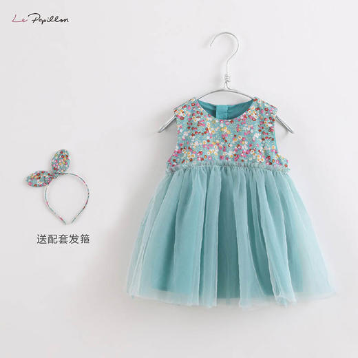 【马克珍妮 法式系列】新款夏装女童田园风网纱连衣裙213000 商品图0