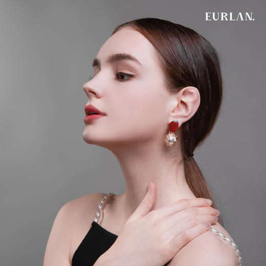 EURLAN.  D系列 幸运球耳环 红色 商品图3