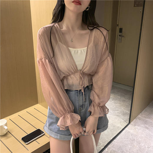 夏季防晒开衫 仙女上衣披肩配裙子上衣薄海边度假罩衫 商品图5