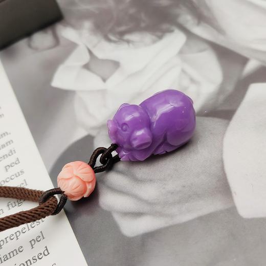 紫云母小猪项链(带绳) 商品图2