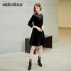 oldcolour新款时尚蕾丝边圆领修身连衣裙女 商品缩略图4