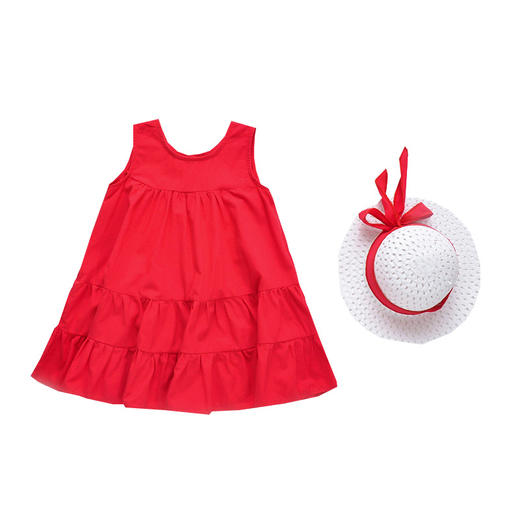 DL-（今日送帽子）韩国童装网红女童洋气新款大裙摆纯色公主裙连衣裙 商品图4