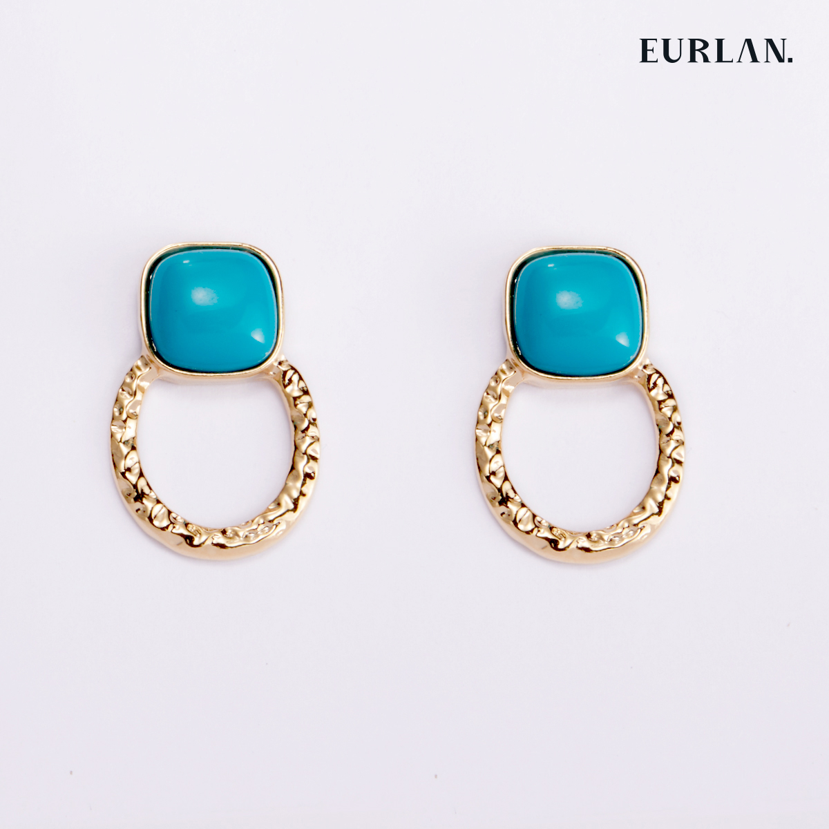 EURLAN.  C色彩系列 耳环 椭圆蓝