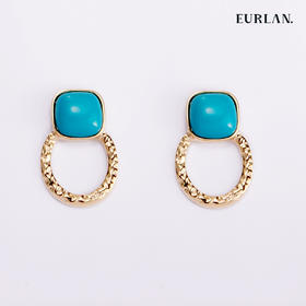 EURLAN.  C色彩系列 耳环 椭圆蓝