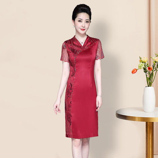 LC-1965新款夏季中年洋气高贵年轻婆婆礼服裙子 商品图0