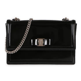 Salvatore Ferragamo/菲拉格慕 女士GINNY系列黑色牛皮单肩斜挎休闲包FG2925703299